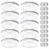 XINDUM Rauchmelder 10er Set mit Magnethalterung, TÜV Rheinland-Zertifiziert Rauchmelder 10 Jahre Batterie, Feuermelder, Rauchwarnmelder, Standalone, Weiß