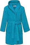 REDBEST Kinder-Kapuzen-Bademantel 100% Baumwolle Frottier, Serie Chicago - saugstark, strapazierfähig, mit Taschen und Bindegürtel