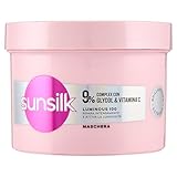 Sunsilk, Mask Luminous 100, leuchtende Haarmaske, 9% Luminous Complex mit Glycol & Vitamin C, bis zu 100% glänzender*, versiegelt die Nagelhaut, Glanz Spiegeleffekt, 440 ml