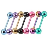 BESPORTBLE 7 Stück Zungenpiercing Teilig Doppelkopf Dumbbell Form Gerade Stäbe Körper Schmuck Hautfreundlich Sicher für Damen und Herren