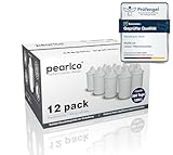 PearlCo® Classic Wasserfilter Kartuschen (12er Pack - 12 Monatsvorrat) Filter Trinkwasser kompatibel mit Brita Classic - Filterkartuschen für Glas-Wasserfilter