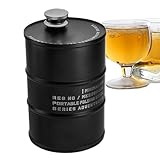 Drinking Flasks, Portable Beer Barrel Flagon, 750ml Leakproof Stainless Steel Flask, with Secure Lid Strong Handle, for Fishing, Hiking, Camping, Workplace, Gathering, Picnic