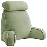 ZTGL Lesekissen für das Bett, Ergonomisches Rückenkissen mit Abnehmbarer Nackenrolle und Tasche, Komfortkissen Erwachsenen Lesekissen Stützarm zum Sitzen für Sofa, Bezug Waschbar D,70×30×55cm