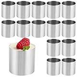 LDHHYH 15 Stück Edelstahl Dessertringe 5CM, Klein Tortenring, Mousse Ringe Dessertring, Edelstahl Backring Servierringe Mousse Kuchenringe Speiseringe, Mini Tortenringe Klein Backringe für DIY Torte