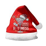 Rrongwn Weihnachtsmützen Rotweinglas Druck Weihnachtsmütze Unisex Nikolausmütze Weihnachtsfeier Rote Santa Mütze Warme Wintermütze Für Partys Weihnachten Classic Hat