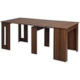 HOMCOM Esstisch Klapptisch ausziehbarer Küchentisch Esszimmertisch für Wohnzimmer Esszimmer Modernes Design Braun 180 x 85 x 75cm