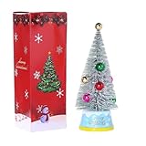 25,4 cm großer Weihnachtsbaum, künstlicher Schneekiefer mit LED-Lichtern, Ornamente, Heim-Weihnachtsdekoration, künstliche Bäume für Heimdekoration und Innenbereich