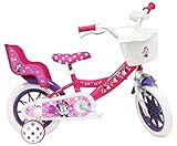 Vélo ATLAS Mädchen Kinderfahrrad 12 Zoll Minnie Von Disney mit 1 Bremse Mickey, Rosa, 12''