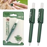 HIULLEN Zeckenschlinge, 2 Stück Zeckenzange Mensch, Effektiver Zeckenentferner, Zeckenhaken & Zeckenpinzette in Einem, Zeckenentfernungsstift für Hunde Katze Idealer Tick Remover für Zecken Jeder Größ