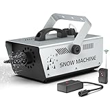 1200W Schneemaschine mit Fernbedienung und Kabelsteuerung, 3m Schneespray Einstellbare Flockengröße für Weihnachten Hochzeiten Partys Bühnen