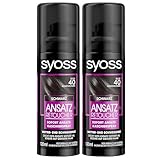 SYOSS Ansatz Retoucher Kaschierspray Schwarz Stufe 1 (120 ml), Ansatzspray deckt helleren und grau nachwachsenden Ansatz ab, Ansatzfarbe hält bis zur nächsten Haarwäsche, 2x 120 ml