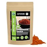 BIO Cayenne Pfeffer gemahlen (250g), Bio Cayennepfeffer, Cayennepfefferpulver gemahlen aus kontrolliert biologischem Anbau, Cayenne Chili Pfeffer 100% natürlich, ohne Zusätze