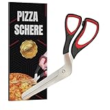 Raafi lebensmittelechte, scharfe Pizzaschere, schneidet Pizza, ohne die Beläge zu verschieben. Pizzaschneider Spülmaschinenfest, weicher Griff und multifunktionale Küchenschere, 27 cm lang