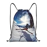 OPSREY Rucksack mit Kordelzug, für den Winter, Skifahren, wasserdicht, für Reisen, Fitnessstudio, Schwarz , S