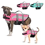 Petbank Schwimmweste Hund, Pet Schwimmweste, Verstellbare Hundeschwimmweste Hundeschutzweste mit Reflektorstreifen, Haustier Schwimmweste, Schwimmanzug mit Auftrieb für Kleine,Mittlere und Große Hunde