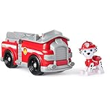 PAW PATROL - Marshall-Figur mit Feuerwehr-Fahrzeug, stabiles Basis-Fahrzeug (2025), authentisches Spielzeug zur Serie für Kinder ab 3 Jahren