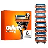 Gillette Fusion5, 8 Original Ersatzklingen, Rasierklingen für Herren mit größerem Gleitstreifen für ein sanftes Gleiten und 5 Klingen für eine unglaublich gründliche und komfortable Rasur