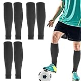 EEPLUYTY 3 Paar Stutzen Ohne Socken, Fußball Stutzen Socken, Unisex-Socken Stutzen, Fußball In Der Mitte Der Wade, Geeignet Für Fußball, Basketball Und Andere Sportarten (Schwarz)