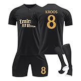 JKJFJKA Trikot Kinder Trikot Fußball Trikot Set Anzug Herren/Junge Football Tshirts, Shorts und Socken Anzug Auswärts Fußballtrikot 3 Teiliges Set No.8 18 Fußballtrikot Set Trikot Set Herren Fussball