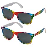 iwiio 2 Paar Gay Pride Sonnenbrille, Regenbogen Sonnenbrille, Pride Zubehör Damen & Herren, LGBTQ Sonnenbrille für Alltag und Festivals Pride Party Regenbogen Paraden Feier