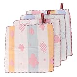 ELAYARD 4 Stück Teiliges Spucktuch aus Baumwolle Saugfähige Waschbare Mullwindeln für Neugeborene Weiche Atmungsaktive Saliva Tücher Hautfreundlich und Langlebig für Junge Mädchen und