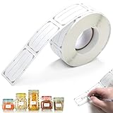 Etiketten Selbstklebend,Zommke 1 Rolle 600 Stück Klebeetiketten zum Beschriften, Lebensmitteletiketten-Aufkleber,Gefrieretiketten,Klebeetiketten, Marmeladen Etiketten - für Gläser, Marmelade, Flaschen