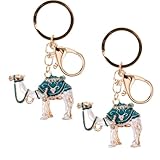 WESIEVYA 2 Stück Kamelförmige Strass Schlüsselanhänger aus Leichter Zinklegierung Blau Dekorativer Taschenanhänger und Rucksackanhänger für Damen