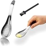 Northogo Premium Ingwerreibe aus Edelstahl mit Löffel, Knoblauchreibe, Zerkleinerer, Zister, Parmesanreibe, Zitronenreibe, Kurkuma und Wasabi