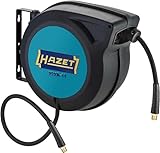 HAZET Schlauchaufroller 9040N-13 I Schlauch-Länge 15 m, Innendurchmesser: 13 mm, Druck: 20 bar für Druckluft und Wasser I Druckluftschlauchtrommel mit „Stop at any point“-Funktion