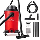 LEHMANN Industriestaubsauger 30L - Nass Trockensauger mit Steckdose - Blasfunktion - Doppelfilteranlage mit HEPA-Filter - Filterrüttler - Allessauger für Werkstatt, Baustelle und Garage - Rot