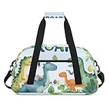 Wasserabweisende Sporttasche – mit Fach, ideal für Sport und Handgepäck, Wochenendreisen für Mädchen, Jungen, Männer und Frauen, 48 x 26,9 x 22,1 cm, Majestätischer Dinosaurier