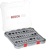 Bosch Professional 30tlg. Fräser Set Mixed (für Holz, Zubehör Oberfräsen mit 8 mm Schaft)