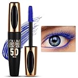 5D Blau Wimperntusche Wasserfest, 10ml Mascara Wasserfest, Langlebige Volumizing Curling Verlängerung Mascara Make-Up für Weihnachten, Halloween, Partys, Hochzeiten