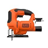 BLACK+DECKER Stichsäge, 400 W, kompaktes und ergonomisches Design, werkzeugloser Klingenwechsel, abgeschrägter Schnitt 0-45°, akzeptiert 'T'-Blätter, Geschwindigkeit 0-3.000 cpm - BES603-QS