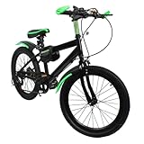 CHIMHOON Kinderfahrrad 20 Zoll Mountainbike für Kinder 7 Gang Fahrrad für Jungen und Mädchen Doppelscheibenbremse Stadtfahrrad aus Kohlenstoffstahl Geeignet für Kinder Von 130-150CM (Grün)