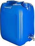 POKM Toolsmarket GmbH BLAU 20 L BPA-frei Wasserbehälter Wasserkanister mit verzinkt Hahn Trinkwasserkanister Wassertank Camping USW.