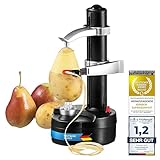 GOODS+GADGETS Elektrischer Kartoffelschäler Apfelschäler Automatischer Gemüseschäler Obstschäler Elektro Schäler für Obst & Gemüse