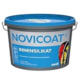 NOVICOAT Innensilikat 5 Liter - Allergikerfreundliche, gut deckende Silikatfarbe für Innenwände und -decken, ideal auf mineralischen Untergründen, Raufasertapeten und alten Anstrichen
