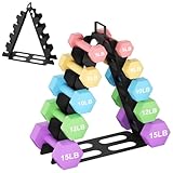 Hantelständer Kurzhantel Rack Gewichtsaufbewahrungsorganisator für Hanteln accessories-Gymnastikhanteln-perfekt für das Fitnessstudio zu Hause für Kinder/Frauen Schwarz (5-tier)