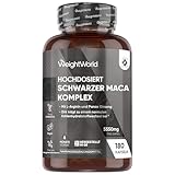 Maca Kapseln - 5550mg pro Kapsel - 6 Monate Vorrat - Schwarzer & Gelber Maca Komplex mit L-Arginin, Panax Ginseng, Schwarzer Pfeffer & Zink - 180 Capsules - Frauen & Männer - Glutenfrei - WeightWorld