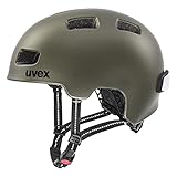 uvex city 4 - leichter City-Helm für Damen und Herren - inkl. LED-Licht - individuelle Größenanpassung - green smoke matt - 58-61 cm