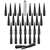 SCITOO Radmuttern mit geschlossenem Ende, 14 x 2, Radmuttern für Ford, Schwarz, 32 Stück + 1 Schlüssel