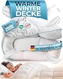 Glückstoff® Winterdecke aus Federn und Daunen 135x200cm [Zertifiziert in Deutschland] - Dicke Bettdecke Winter Waschbar - Warme Daunendecke Allergiker - Schlafdecke Zudecke - Decke Extra Warm - Duvet