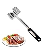 Opilroyn Fleischklopfer aus Edelstahl – doppelseitiger Glätter für Rind, Huhn, Schweinefleisch, Fleischzartmacher zum Zerkleinern | Heimküche, Fleischzubereitung, professionelle Back- und Kochhilfen
