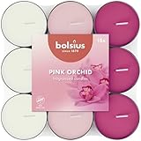 Bolsius - 18 Duft theelichter - Rosa Orchidee - Brenndauer von 3,5 Stunden - Durchmesser 38 mm – Natürliche Extrakte – Enthält Veganes Wachs – Ohne Palmöl