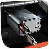 LISEN 4 in 1 Zigarettenanzünder USB C 69W Auto Ladegerät Adapter 12V, Auto Zubehör KFZ Geschenke für Männer Frauen, Reise Gadgets Camping Zubehör Car Accessoires für iPhone 16 Pro Max iPad Air 17