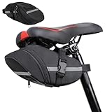 HJYIMYI Satteltasche Fahrrad,Fahrradschloss Tasche,Fahrradtasche Sattel,Rennrad Tasche,Fahrradsatteltaschen für e Bike,mit Reflektierenden Streifen,für Mountainbikes,Fahrräder und Rennräder (Schwarz)