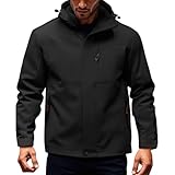 Wanderjacke Herren Wasserdicht Atmungsaktiv Softshelljacke Übergangsjacke Mit Kapuze Windjacke Herren Leicht Windbreaker männer Outdoorjacke Zip Funktionsjacke Für Outdoor Freizeit Kurzmantel