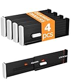 Cexovo Schubladen Organizer,27-45 cm Verstellbare Schubladenteiler Erweiterbare Schubladen Trenner Schubladen Organizer für Küche Büro Kommode kleiderschrank organizer (4 Stück,Schwarz)