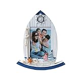 GLigeT Bilderrahmen Creative Boat Shaped Photo Frame Desktop-Holz-Foto-Display-Rahmen 5-Zoll-Familien-Fotorahmen Fotorahmen